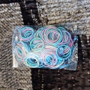 $4 Add-on New 100 Pastel Coloured Hair Ties - Small (Braid Size)